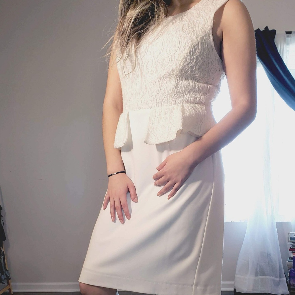 White Knee Length Dress